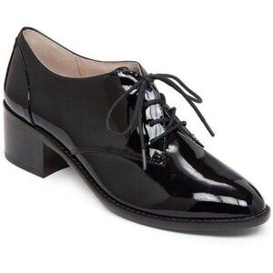 LOUISE ET CIE Lo-Fenn Lace Up Black Patent Leather Derby Shoes 8 Heeled Oxford W
